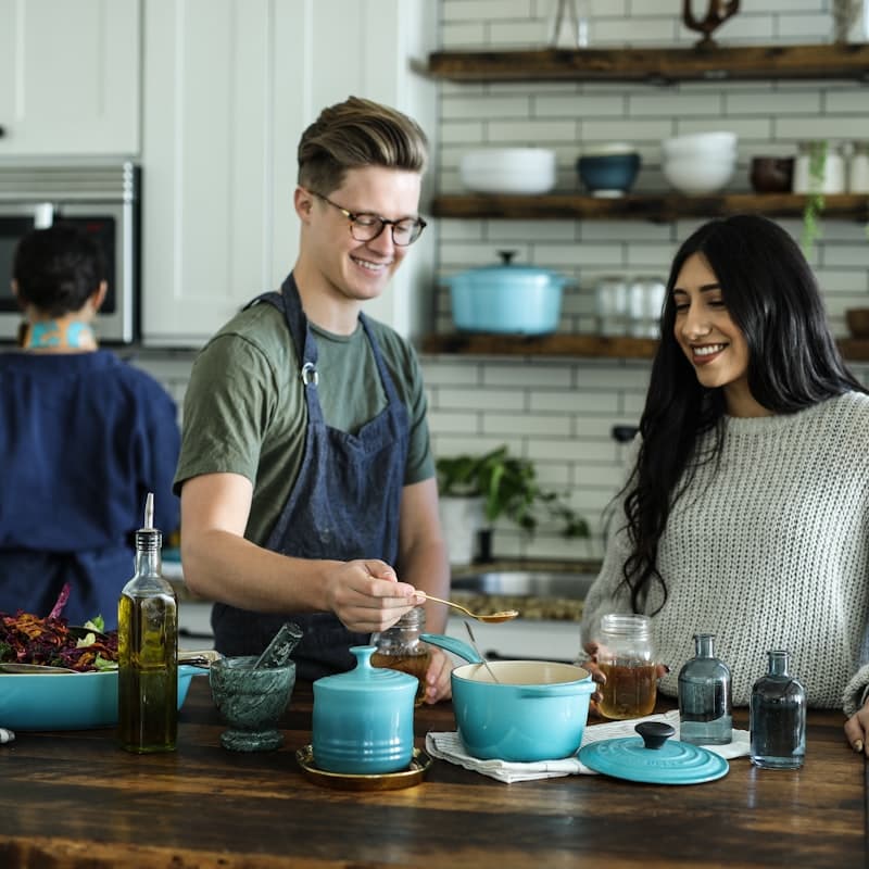 Professional kitchen cooking scene for market ready cookbooks