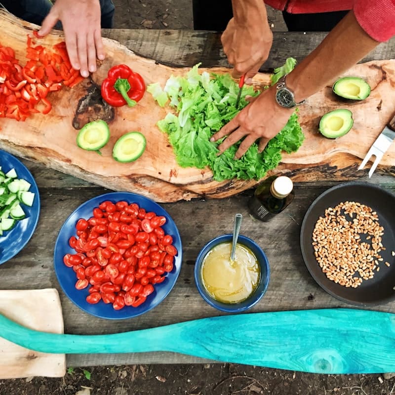 Vibrant food photography style for cookbook covers and pages